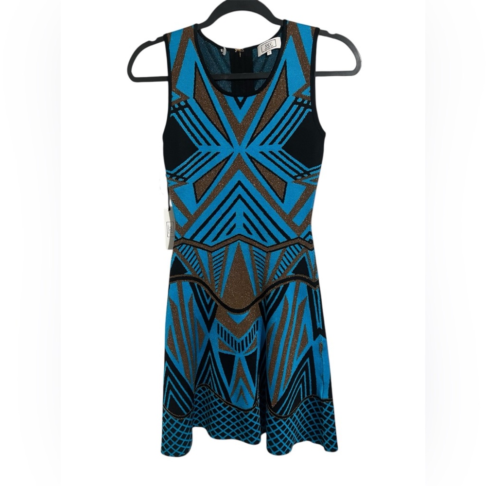 MLV gold Knit Top with Blue and Black